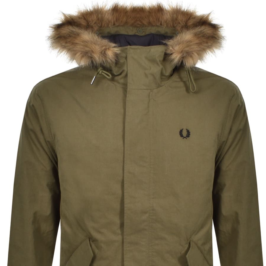 Fred Perry Full Zip Hooded Parka Green Mainline Menswear